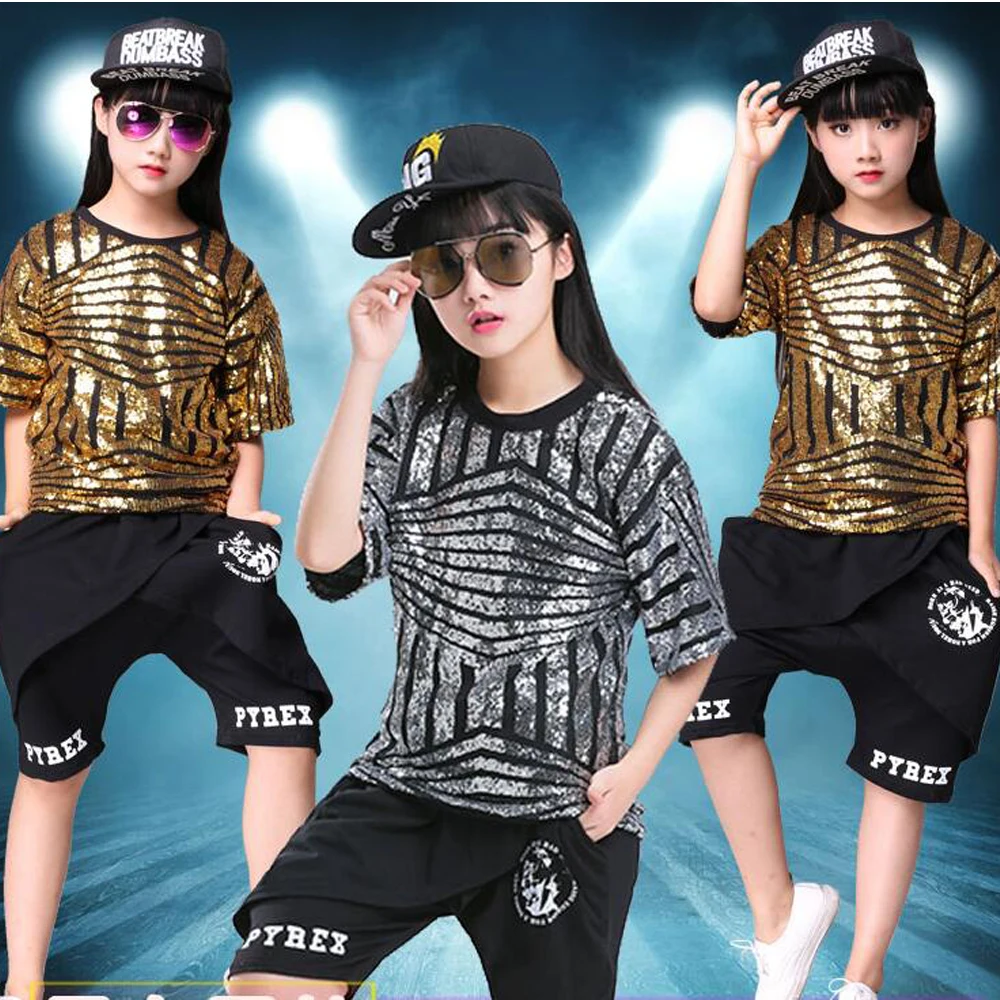 Girls Boys Sequined Loose Ballroom Jazz Hip Hop Dancewear Competition Costumes Kid Golden Stage wear Party Dancing Wear Outfits
Girls Boys Sequined Loose Ballroom Jazz Hip Hop Dancewear Competition Costumes Kid Golden Stage wear Party Dancing Wear Outfits