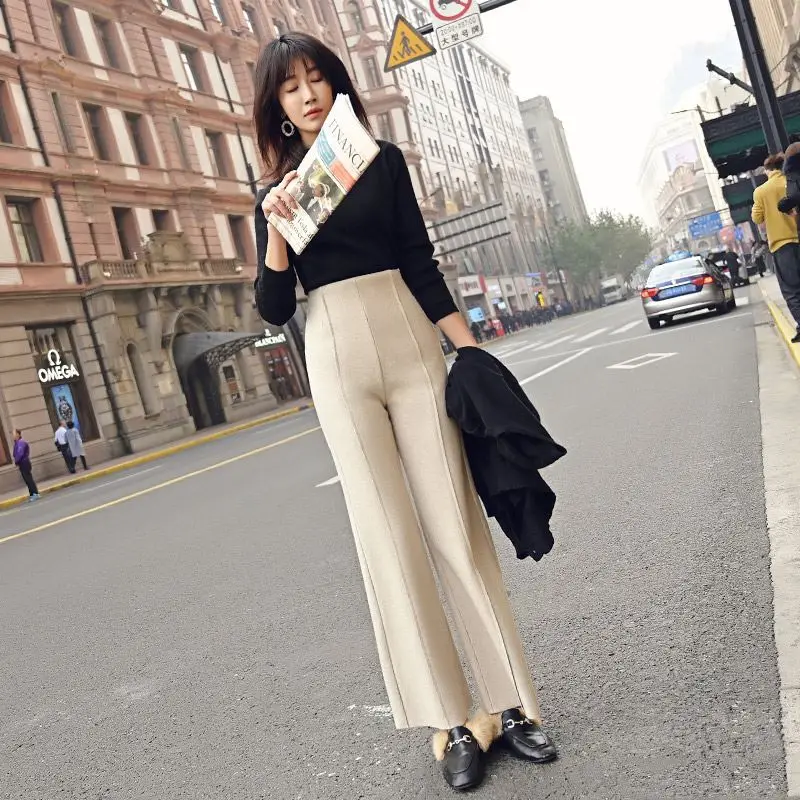 new Office lady high waist straight pants women's autumn winter woolen wide leg pants women's loose casual pants woolen trousers
new Office lady high waist straight pants women's autumn winter woolen wide leg pants women's loose casual pants woolen trousers