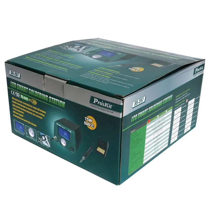 Pro'sKit SS-257H LCD Smart Soldering Station Anti-Static LeadFree Maintenance Electric Welding
Pro'sKit SS-257H LCD Smart Soldering Station Anti-Static LeadFree Maintenance Electric Welding