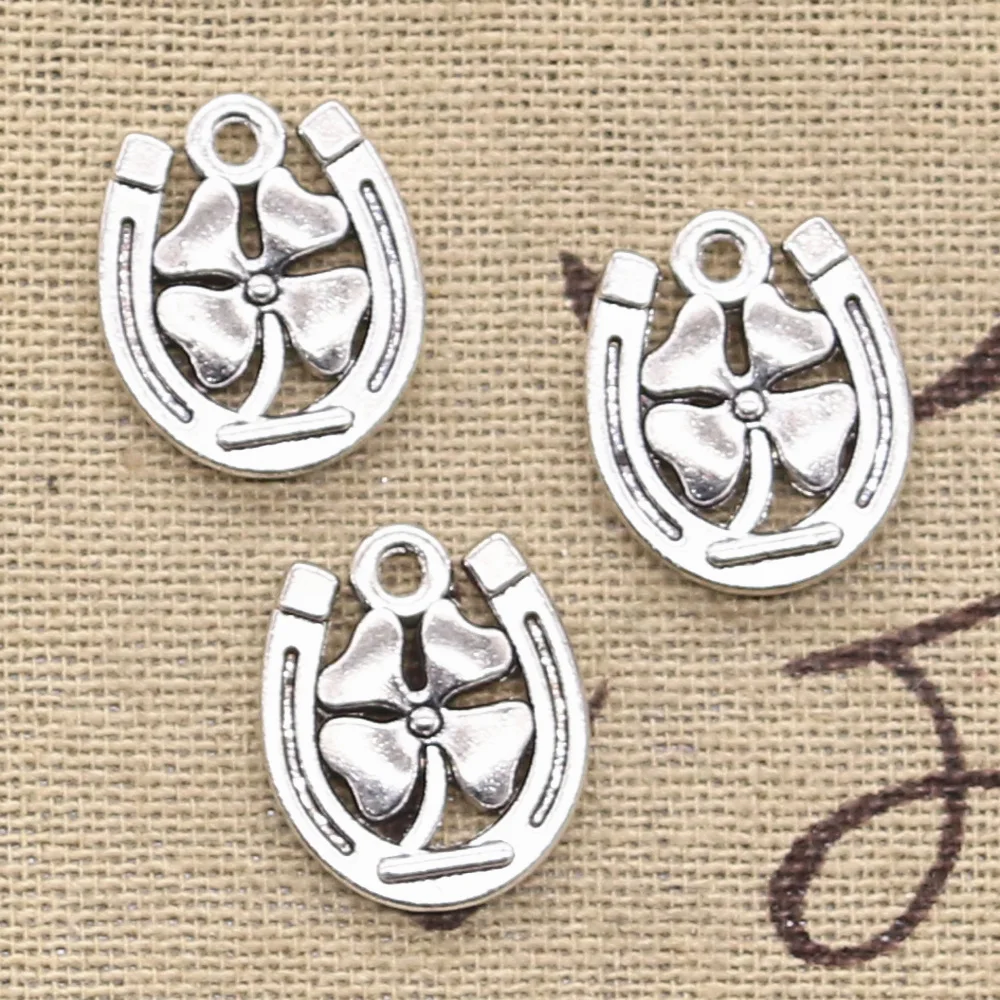 12pcs Charms Horseshoe Lucky Clover 18x15mm Antique Making Pendant fit,Vintage Tibetan Bronze Silver color,DIY Handmade Jewelry
12pcs Charms Horseshoe Lucky Clover 18x15mm Antique Making Pendant fit,Vintage Tibetan Bronze Silver color,DIY Handmade Jewelry