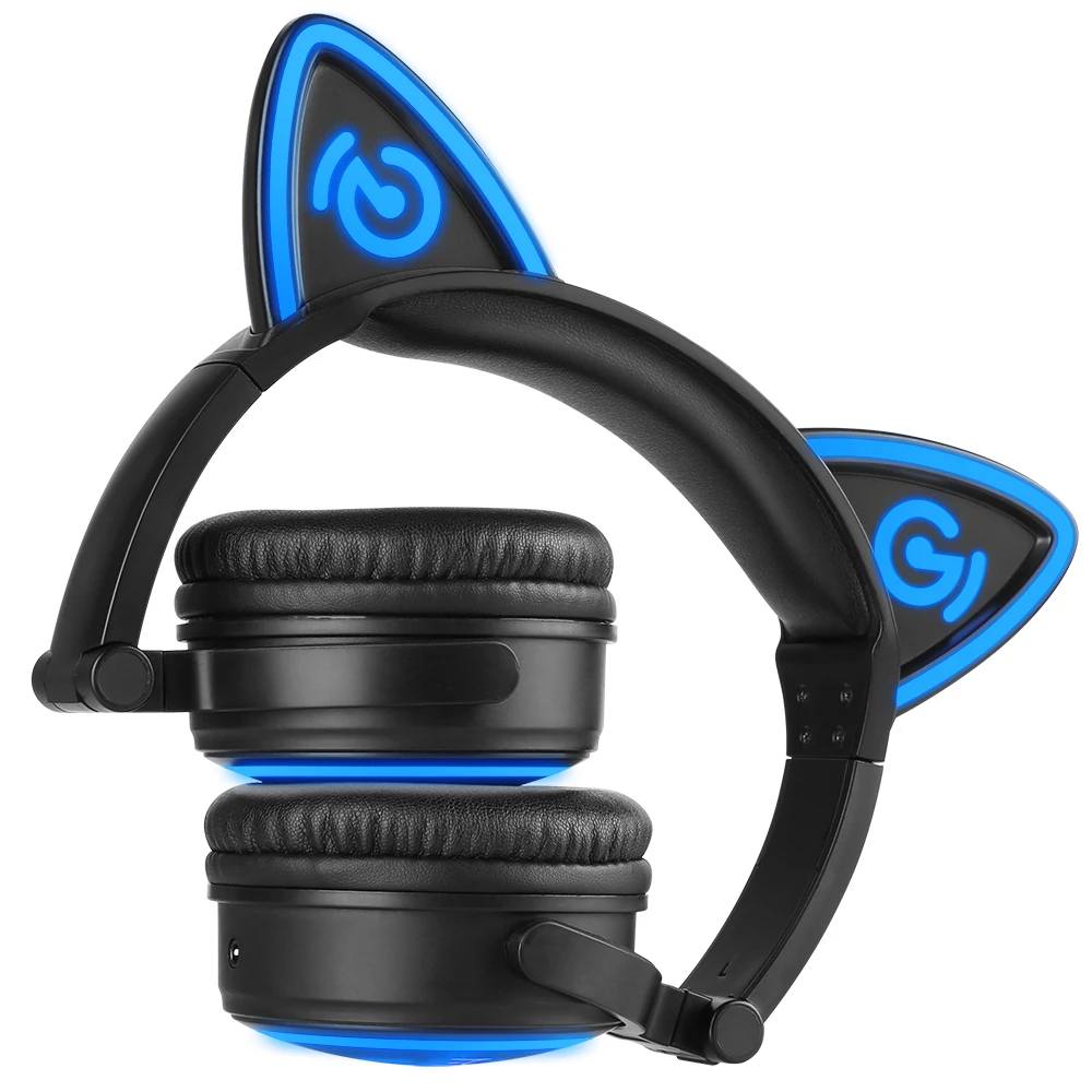 Mindkoo кошачьими ушками беспроводной наушники bluetooth с микрофоном светодио дный