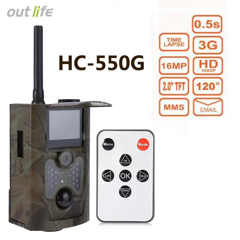 Outlife HC 550G инфракрасная цифровая камера для охоты 3g MMS GPRS с 12 Мп 1080 p HD