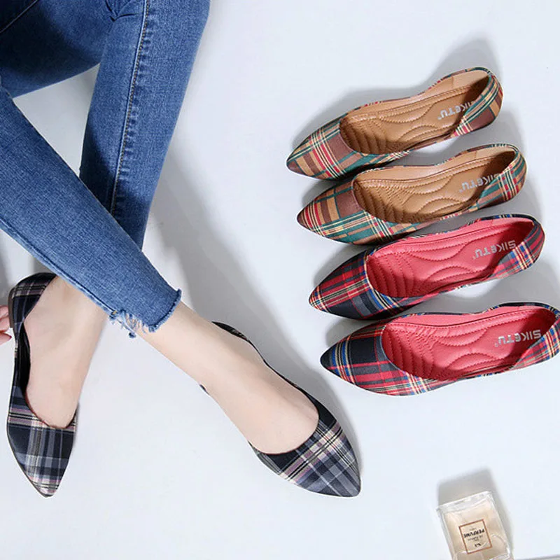 2019 Fashion Autumn Women Shallow Ballet Flats Comfortable Slip On Woman Casual Shoes Plaid Print Office Lady Work Loafers Shoes
2019 Fashion Autumn Women Shallow Ballet Flats Comfortable Slip On Woman Casual Shoes Plaid Print Office Lady Work Loafers Shoes