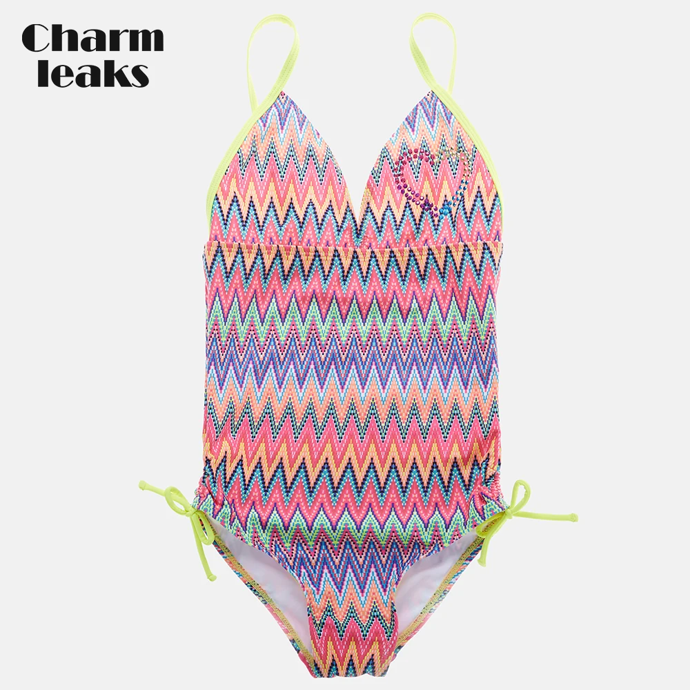 Charmleaks Girls' One Piece Swimsuits Sawtooth Stripe Print Swimwear Kids Bandaged Cute Bikini Adjustable Strap Beach Wear
Charmleaks Girls' One Piece Swimsuits Sawtooth Stripe Print Swimwear Kids Bandaged Cute Bikini Adjustable Strap Beach Wear