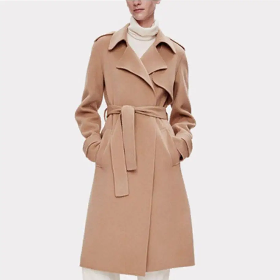 autumn Winter Coats Women Elegant Warm Woolen Coat Slim Fashion Wool blends Long Coat Belted
autumn Winter Coats Women Elegant Warm Woolen Coat Slim Fashion Wool blends Long Coat Belted