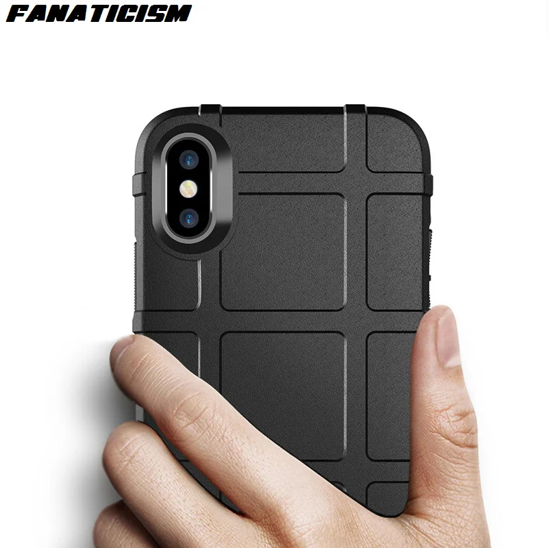 

100pcs High Quality Rugged Shield Coque Phone Cases For iphone 11 Pro XR X XS Max 6 7 8 Plus Matte Soft TPU Silicone Armor Cover
