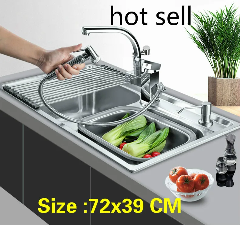 Free shipping Apartment vogue kitchen double groove sink standard 304 stainless steel wash the dishes hot sell 72x39 CM
Free shipping Apartment vogue kitchen double groove sink standard 304 stainless steel wash the dishes hot sell 72x39 CM