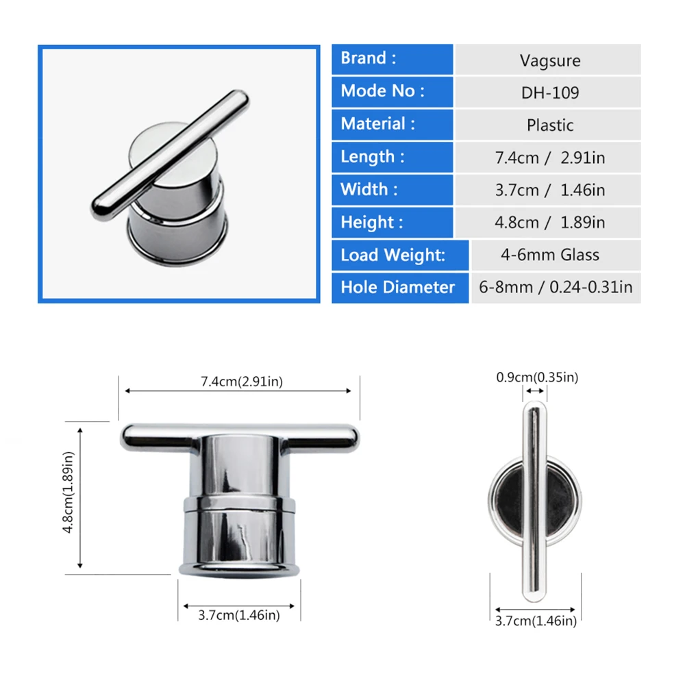 2Pcs/Lot Chromed Plastic Single Hole Glass Door Knob Handles For Interior Furniture Shower CabinShower Room Accessories
2Pcs/Lot Chromed Plastic Single Hole Glass Door Knob Handles For Interior Furniture Shower CabinShower Room Accessories