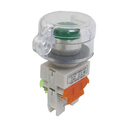 AC 220V Green Light DPST 1NO 1NC Momentary Transparent Cover Push Button Switch
AC 220V Green Light DPST 1NO 1NC Momentary Transparent Cover Push Button Switch