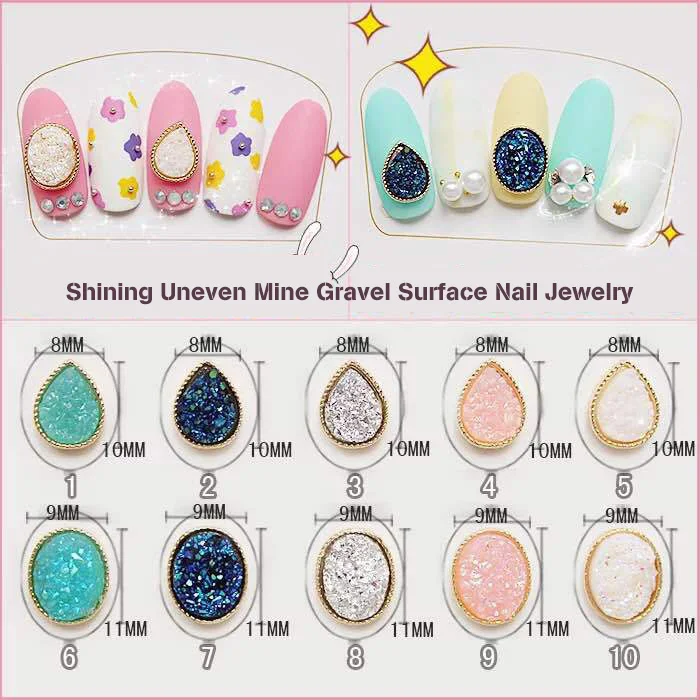 10pcs/lot latest fashion Shining Uneven Mine Gravel Surface Nail Jewelry nail art charms decoration
10pcs/lot latest fashion Shining Uneven Mine Gravel Surface Nail Jewelry nail art charms decoration