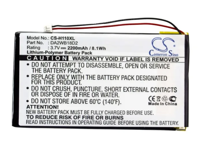 Cameron Sino 2200mAh Battery For IRIVER H110,H120,H140,H320,H340 MP3 Playmer,DA2WB18D2
Cameron Sino 2200mAh Battery For IRIVER H110,H120,H140,H320,H340 MP3 Playmer,DA2WB18D2