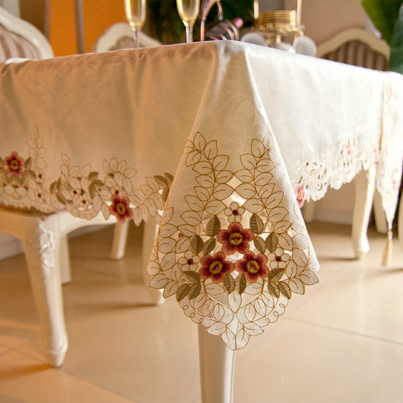 European 1Pcs Satin Drawnwork Table Cloth Calendula Lace Embroidery Hollow Out Flower Tablecloth Table Desk Decor Dust Cover
European 1Pcs Satin Drawnwork Table Cloth Calendula Lace Embroidery Hollow Out Flower Tablecloth Table Desk Decor Dust Cover