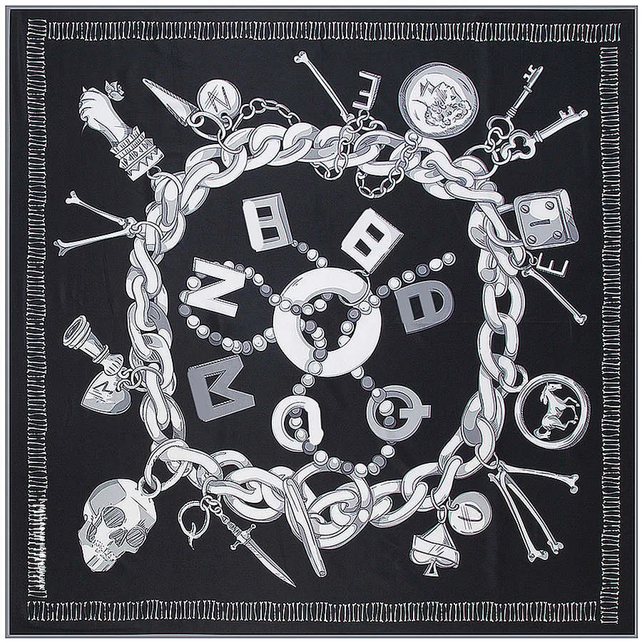 Twill Silk Scarf Women Luxury Spain Chain Skull Print Square Scarves Shawls Wraps Brand Hijab Foulard Bandana Big Neckerchief
Twill Silk Scarf Women Luxury Spain Chain Skull Print Square Scarves Shawls Wraps Brand Hijab Foulard Bandana Big Neckerchief