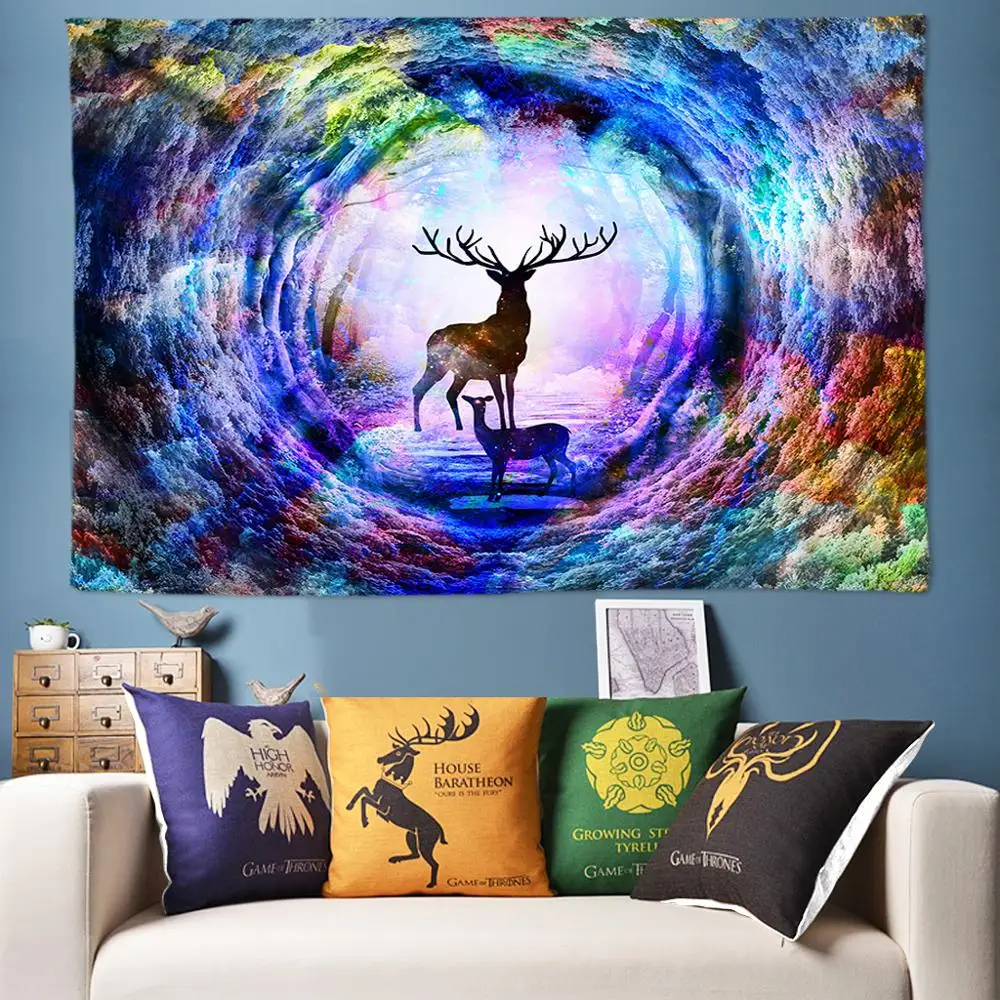 Rainbow Elk Forest Tapestry Psychedelic Tapestry Wall Hanging Boho Decor Watercolor Art Hippie Mandala Tapestry Bedside Wall Rug
Rainbow Elk Forest Tapestry Psychedelic Tapestry Wall Hanging Boho Decor Watercolor Art Hippie Mandala Tapestry Bedside Wall Rug