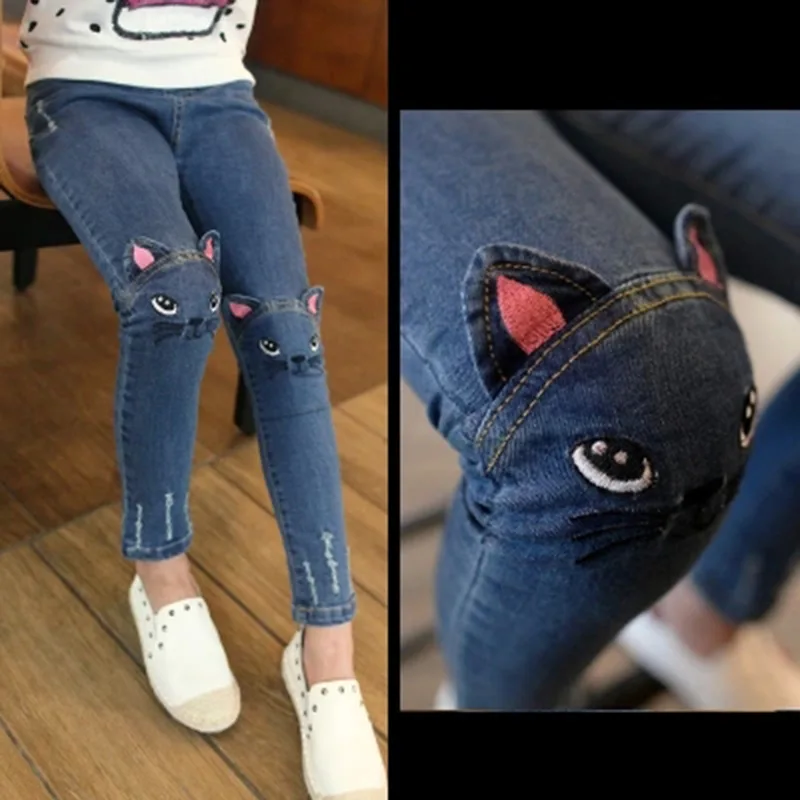 Girls Leggings Fashion Cartoon Cat Girls Jeans Pants Autumn Children Pencil Pants Kids Trousers Pantalon Fillette 2019
Girls Leggings Fashion Cartoon Cat Girls Jeans Pants Autumn Children Pencil Pants Kids Trousers Pantalon Fillette 2019
