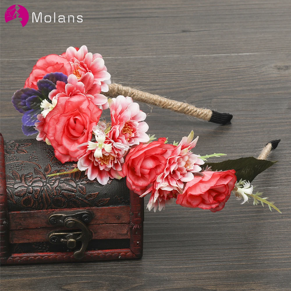 MOLANS Lovely Flower Crown Headbands for Bridal Headwear Hemp Rope Hairband Bridal Wedding Hair Accessories Floral Headpieces
MOLANS Lovely Flower Crown Headbands for Bridal Headwear Hemp Rope Hairband Bridal Wedding Hair Accessories Floral Headpieces