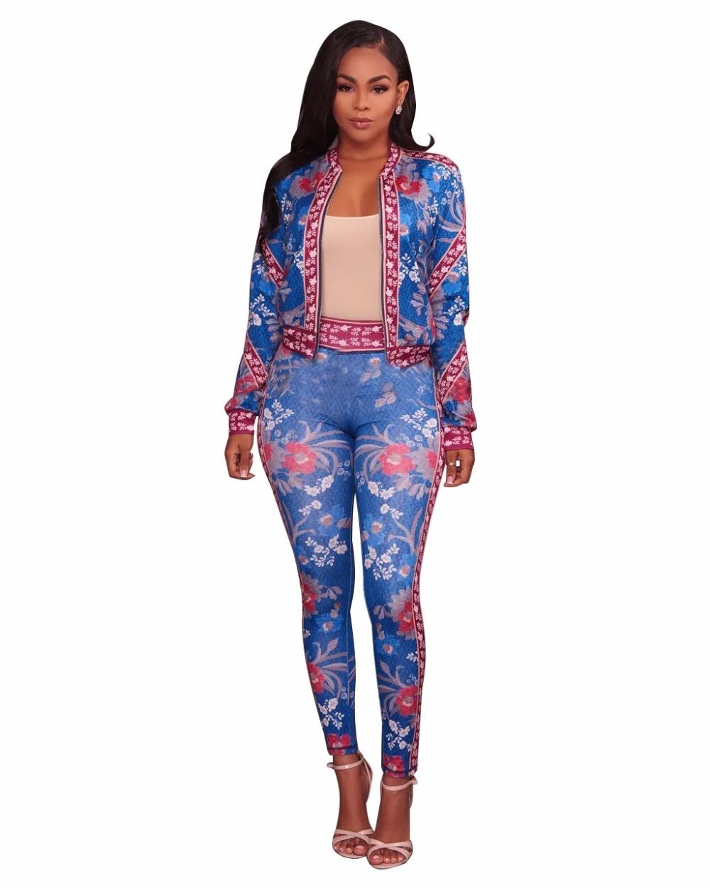 Vintage Floral Print Zipper Up Long Coveralls Women Jacket Top Full Length Pant 2 Piece Set Jumpsuit Plus Size Skinny Romper 3XL
Vintage Floral Print Zipper Up Long Coveralls Women Jacket Top Full Length Pant 2 Piece Set Jumpsuit Plus Size Skinny Romper 3XL