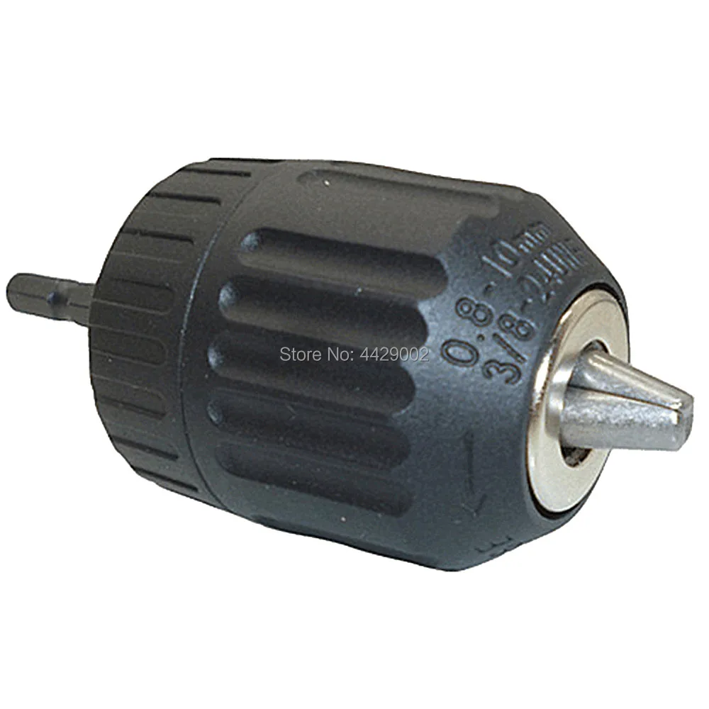 3/8" x 24 UNF Thread Keyless Drill Chuck 10mm Keyless Drill Bit Chuck Converter Converting 1/4" Hex Drive Shaft Tool into Drill
3/8" x 24 UNF Thread Keyless Drill Chuck 10mm Keyless Drill Bit Chuck Converter Converting 1/4" Hex Drive Shaft Tool into Drill