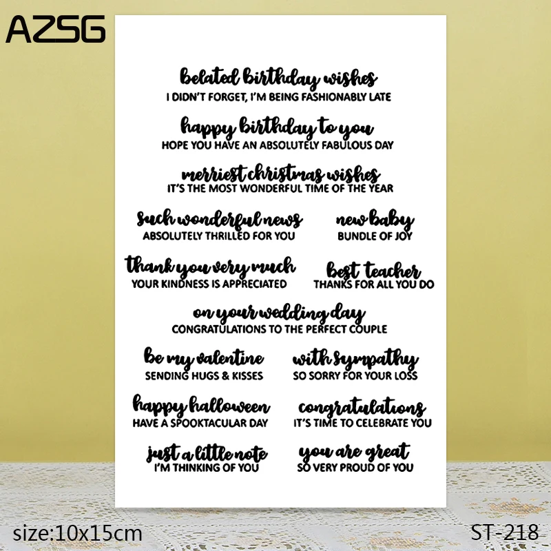 AZSG Unknown culture Clear Stamps/Seals For scrapbooking DIY Card Making/Album Silicone Decoration crafts
AZSG Unknown culture Clear Stamps/Seals For scrapbooking DIY Card Making/Album Silicone Decoration crafts