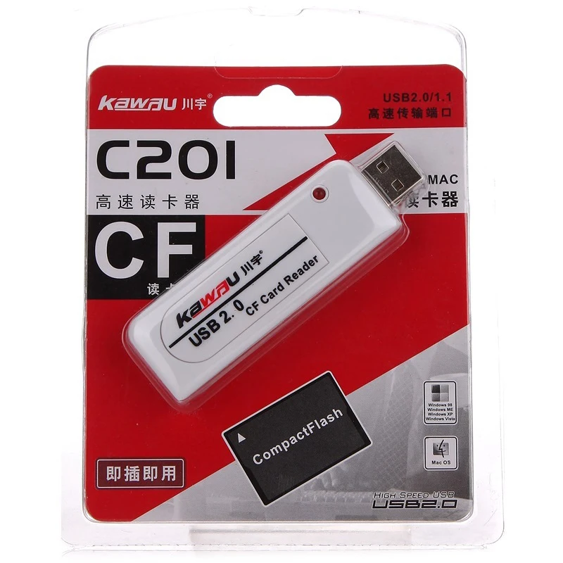 

Kawau C201 Card Reader USB 2.0 Max Support 64GB Card Adapter with CF Card Slot Memory Card Reader for PC Laptop Computer