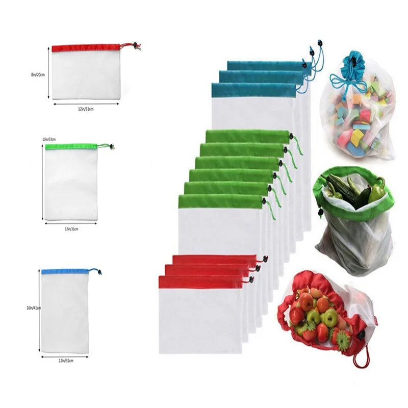 Multi-size Reusable Produce Bags Washable Mesh Bags for Grocery Shopping Fruit Vegetable Toys Sundries Organizer Storage Bags
Multi-size Reusable Produce Bags Washable Mesh Bags for Grocery Shopping Fruit Vegetable Toys Sundries Organizer Storage Bags