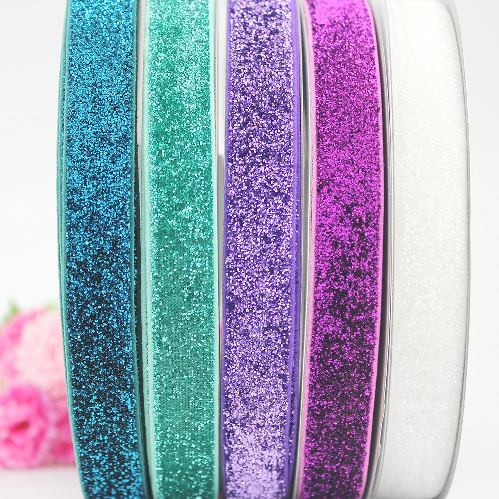 20 yards Multi color 16mm elastic glitter metallic ribbon 5/8" DIY stretch headbands Christmas wedding decoration ribbons
20 yards Multi color 16mm elastic glitter metallic ribbon 5/8" DIY stretch headbands Christmas wedding decoration ribbons