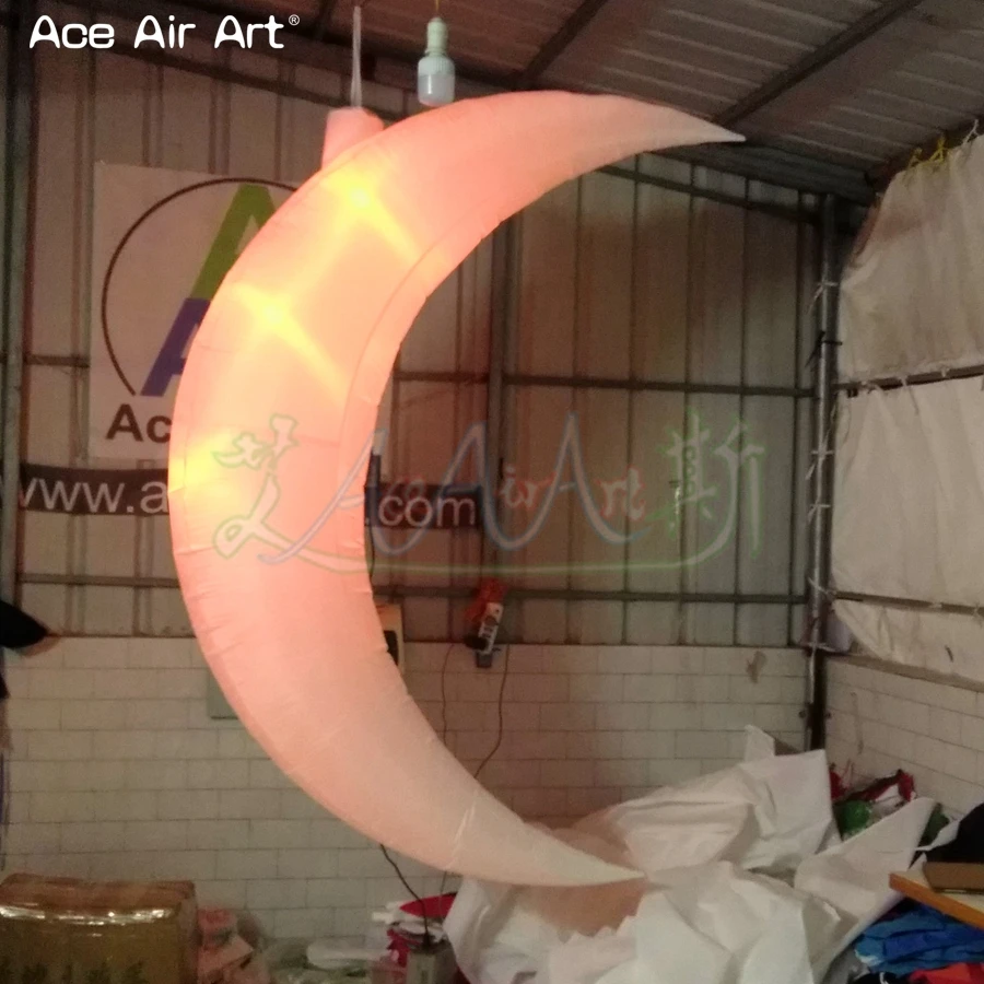 2 PCS Party and Stage Ceiling Glow Crescent Moon Air Balloon 2m H Inflatable Meniscus Model with Changable Color Lights for Sale
2 PCS Party and Stage Ceiling Glow Crescent Moon Air Balloon 2m H Inflatable Meniscus Model with Changable Color Lights for Sale