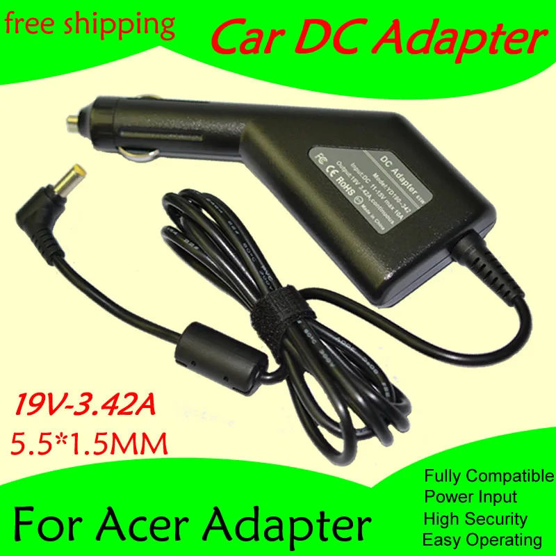 Free shipping High quality DC Power Car Adapter Charger For Laptop Acer 19V 3.42A 5.5*1.5MM 65W Input DC11-15V max 10A
Free shipping High quality DC Power Car Adapter Charger For Laptop Acer 19V 3.42A 5.5*1.5MM 65W Input DC11-15V max 10A
