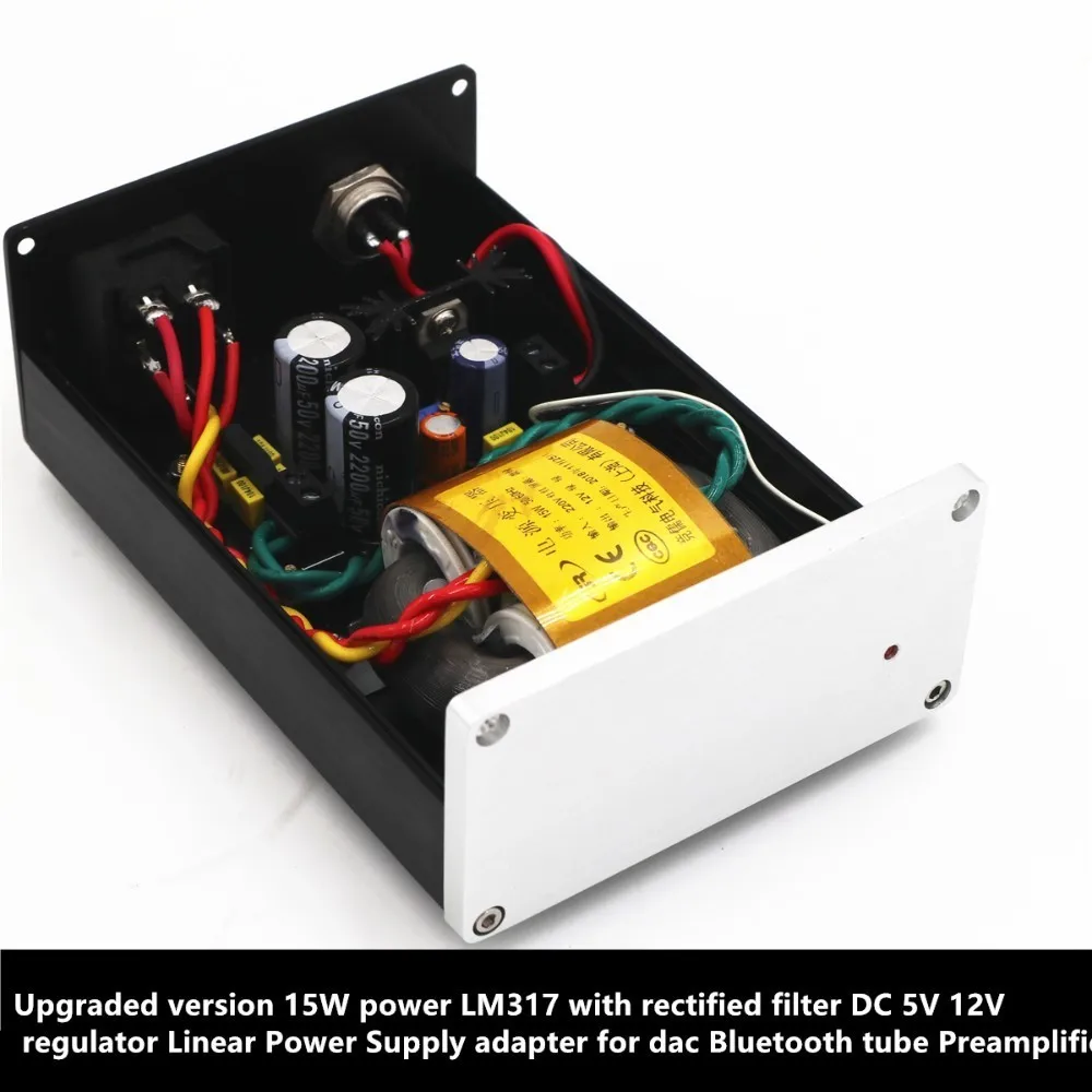 Upgraded version 15W LM317 with rectified filter DC 5V 12V regulator Linear Power Supply for dac Bluetooth tube Preamplifier
Upgraded version 15W LM317 with rectified filter DC 5V 12V regulator Linear Power Supply for dac Bluetooth tube Preamplifier