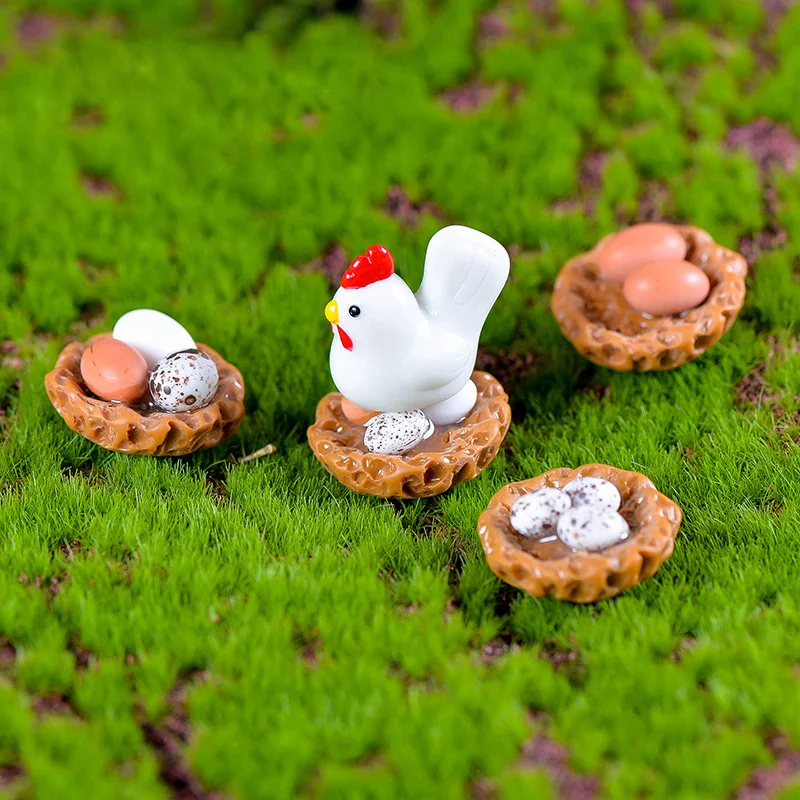 Миниатюрные фигурки в виде яйца из искусственных птиц искусственные животные