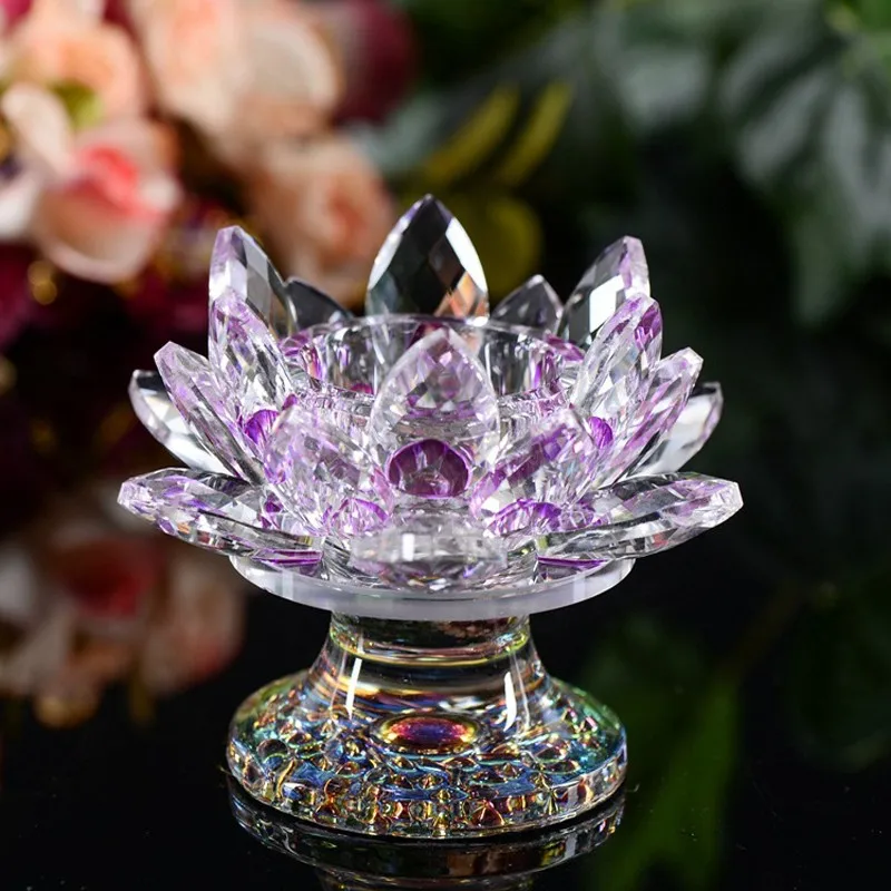 Multicolor Sparkle Crystal Lotus 85*110mm Candlestick Glass Christmas Wedding Party Decoration Home feng shui Candle craft
Multicolor Sparkle Crystal Lotus 85*110mm Candlestick Glass Christmas Wedding Party Decoration Home feng shui Candle craft