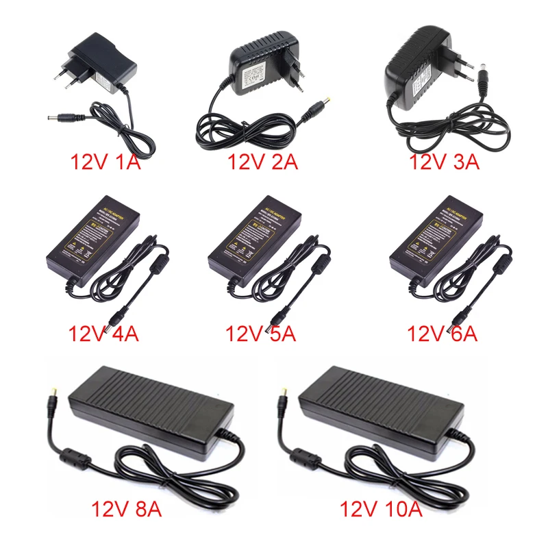 DC 12V Power Supply AC100~240V To 12V LED Driver 1A 2A 3A 4A 5A 6A 8A 10A Low Voltage Transformer For LED Strip HD Player CCTV
DC 12V Power Supply AC100~240V To 12V LED Driver 1A 2A 3A 4A 5A 6A 8A 10A Low Voltage Transformer For LED Strip HD Player CCTV