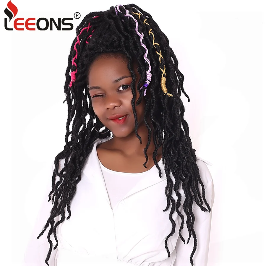 Leeons Locs волосы 12/18 дюйма короткие Nu синтетические для наращивания косички Faux Curly