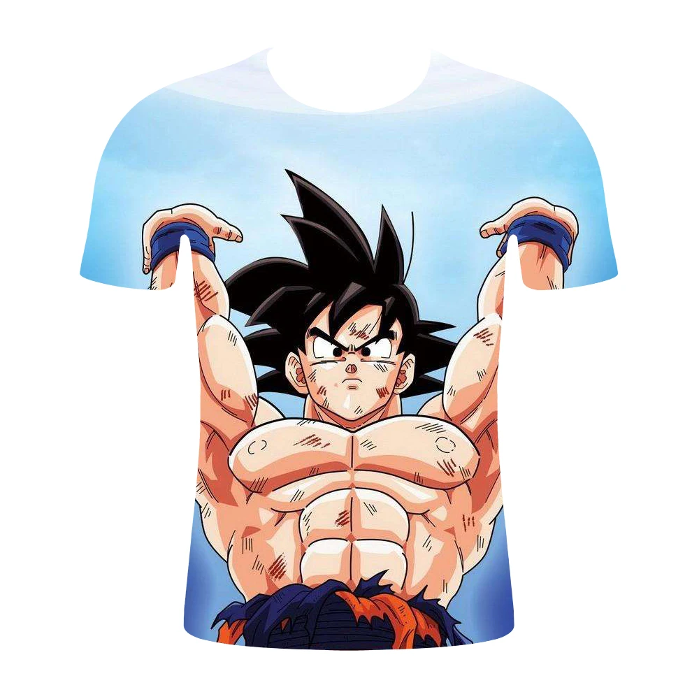 3D печать футболка Dragon Ball Z забавная Летняя Европейская и американская мода