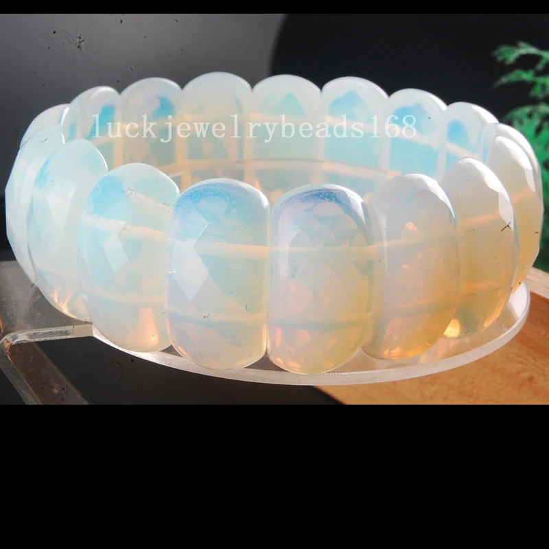 Free Shipping Fashion Jewelry 11x24mm Faceted Multicolor Opalite Opal Half Moon Women Men Beads Elastic Bracelet 7.5" FG7511
Free Shipping Fashion Jewelry 11x24mm Faceted Multicolor Opalite Opal Half Moon Women Men Beads Elastic Bracelet 7.5" FG7511