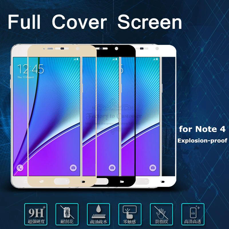 Цветное закаленное стекло для Samsung Galaxy Note 5 4 2 полное покрытие 9H Защита от взрыва