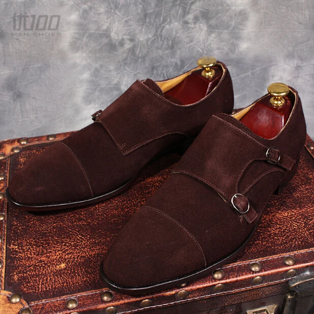 Italy men's real suede leather handmade shoes, Black/brown double buckle round toe monk shoes, formal businese shoes party shoes
Italy men's real suede leather handmade shoes, Black/brown double buckle round toe monk shoes, formal businese shoes party shoes