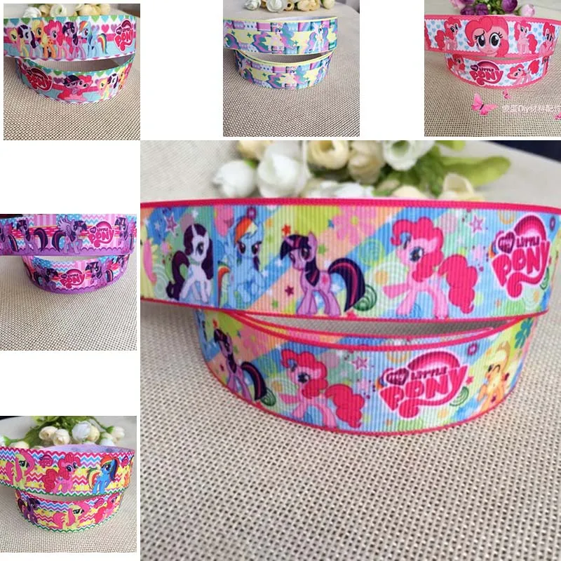 10 ярдов 1 дюйм 25 мм корсажная лента с мультяшным принтом My Little Pony атласные ленты