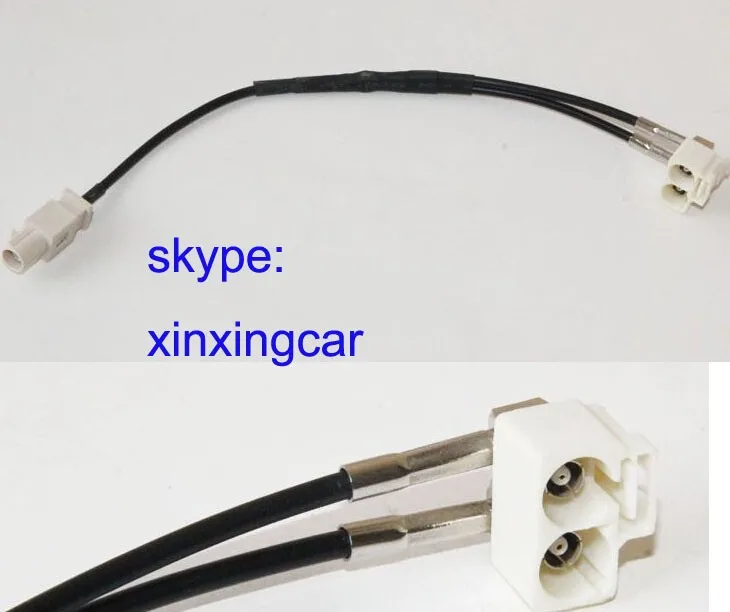 OEM Splitter Y cable wire harness for RNS510 RCD510+ Antenna Radio Adapter vw head unit FAKRA 2 in 1 Diversity resume convertor
OEM Splitter Y cable wire harness for RNS510 RCD510+ Antenna Radio Adapter vw head unit FAKRA 2 in 1 Diversity resume convertor