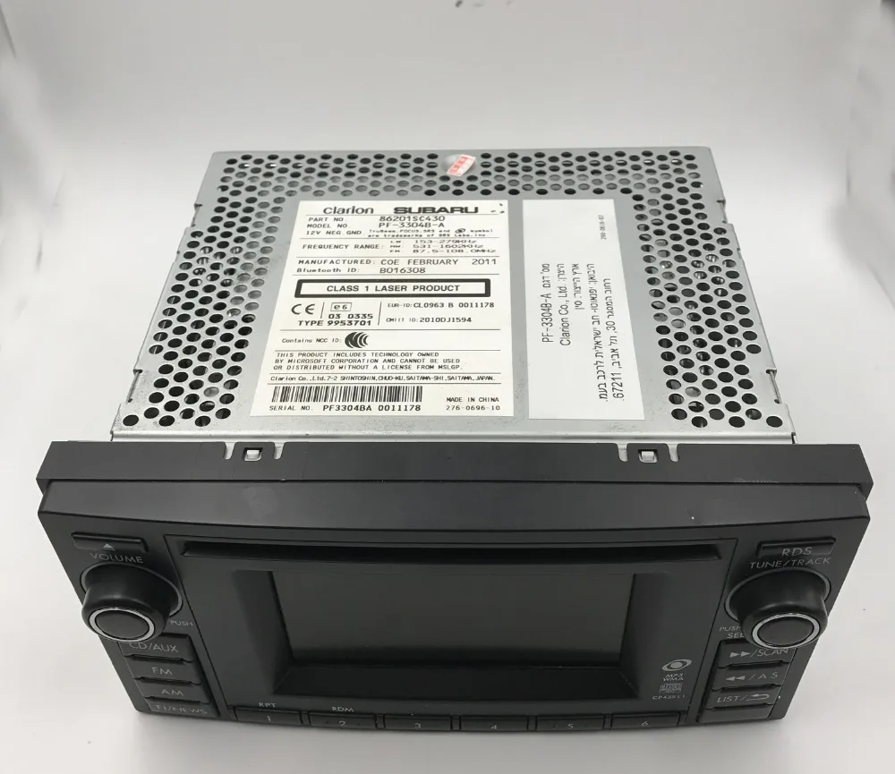 Оригинальный CD-проигрыватель 86201SC430 Clarion для SUBRU Forester 2012 OEM автомобильный радиоприемник WMA MP3 USB
Оригинальный CD-проигрыватель 86201SC430 Clarion для SUBRU Forester 2012 OEM автомобильный радиоприемник WMA MP3 USB