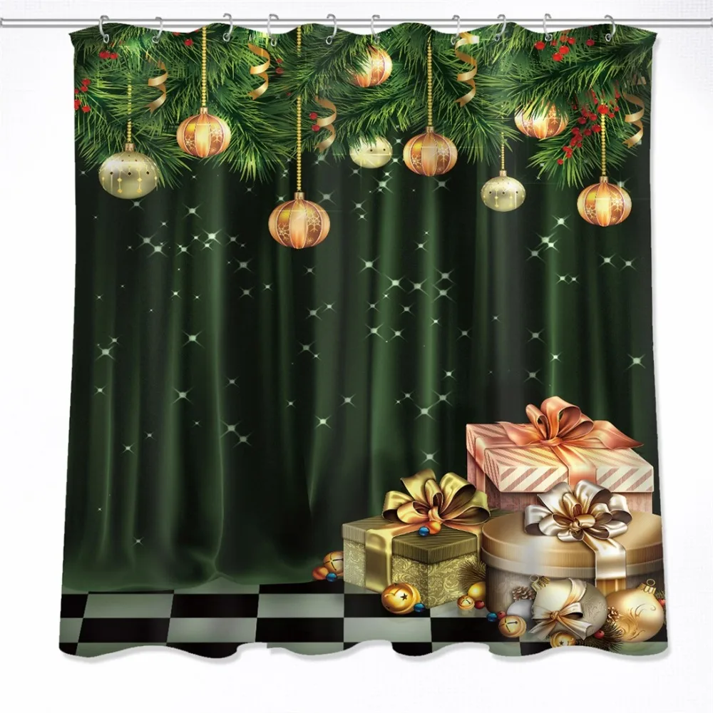 72'' Christmas Balls On Pine Tree Leaves Green Shower Fabric Curtain Customized Bathroom Waterproof 12 Hooks Bath Accessory Sets
72'' Christmas Balls On Pine Tree Leaves Green Shower Fabric Curtain Customized Bathroom Waterproof 12 Hooks Bath Accessory Sets