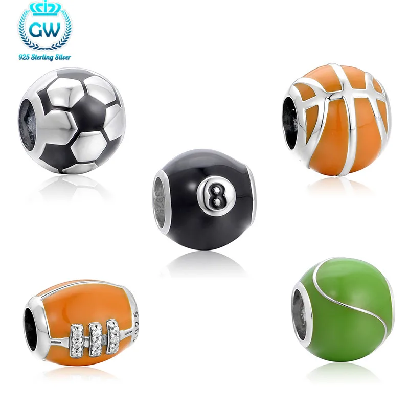 100% 925 Sterling Silve Beads Rugby Soccer Ball Bead Charms For Original European Bracelet Authentic Fine Jewelry 5 Style
100% 925 Sterling Silve Beads Rugby Soccer Ball Bead Charms For Original European Bracelet Authentic Fine Jewelry 5 Style