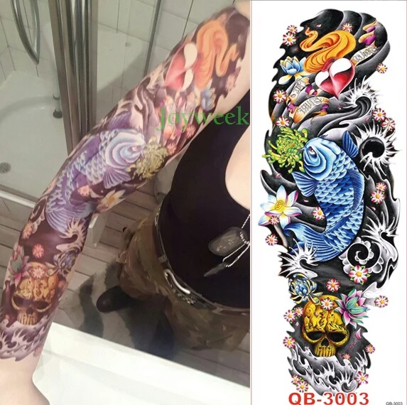 Waterproof Temporary Tattoo Stickers fish Lotus flower Skull full arm body art tattoos fake tatto back flash tatoo for men women
Waterproof Temporary Tattoo Stickers fish Lotus flower Skull full arm body art tattoos fake tatto back flash tatoo for men women