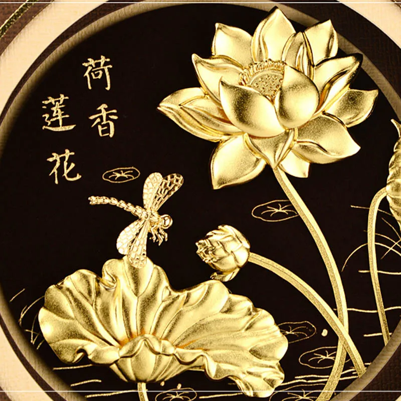 3D Chinese Framed painting Gold Lotus flower Framed Pictures 24k Gold Leaf Painting Wall decor Pictures Crafts Home Decor Gifts
3D Chinese Framed painting Gold Lotus flower Framed Pictures 24k Gold Leaf Painting Wall decor Pictures Crafts Home Decor Gifts