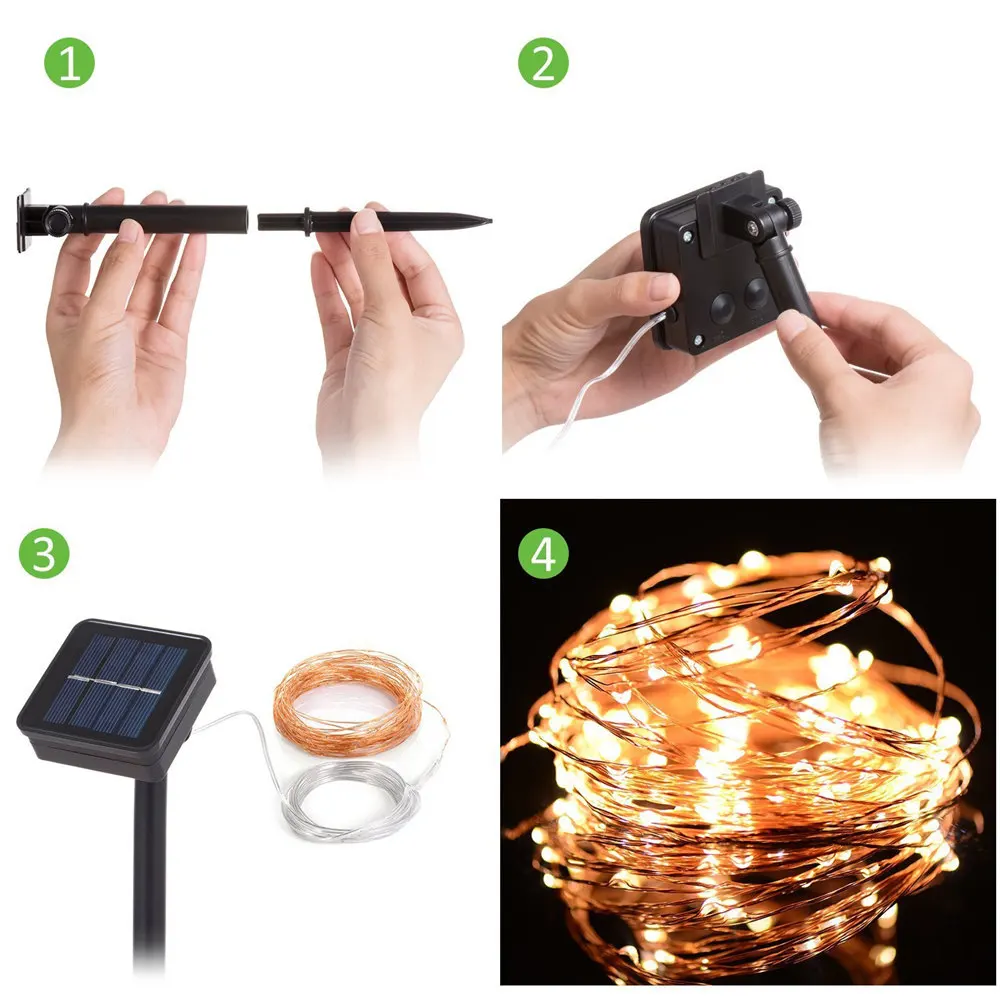100LEDs Solar LED Copper Wire Lamp 12m Stable Lighting and Flash Outdoor Waterproof Holiday Christmas, New Year Decor String
100LEDs Solar LED Copper Wire Lamp 12m Stable Lighting and Flash Outdoor Waterproof Holiday Christmas, New Year Decor String