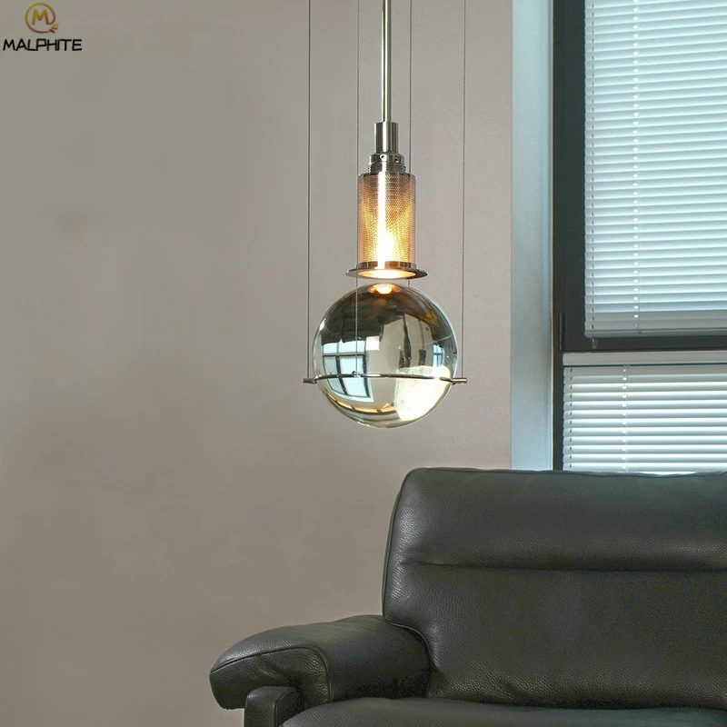 Nordic PostModern Golden hanging Pendant lights bar Crystal Ball deco lighting fixtures minimalist hanglamp LED Pendant lamps
Nordic PostModern Golden hanging Pendant lights bar Crystal Ball deco lighting fixtures minimalist hanglamp LED Pendant lamps