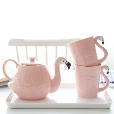Новое поступление 3 шт. креативная розовая кружка с Фламинго чашка в