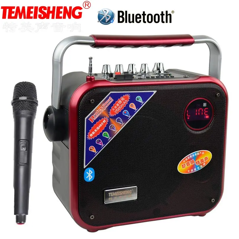 Портативный громкий динамик TEMEISHENG высокой мощности Bluetooth колонка с поддержкой