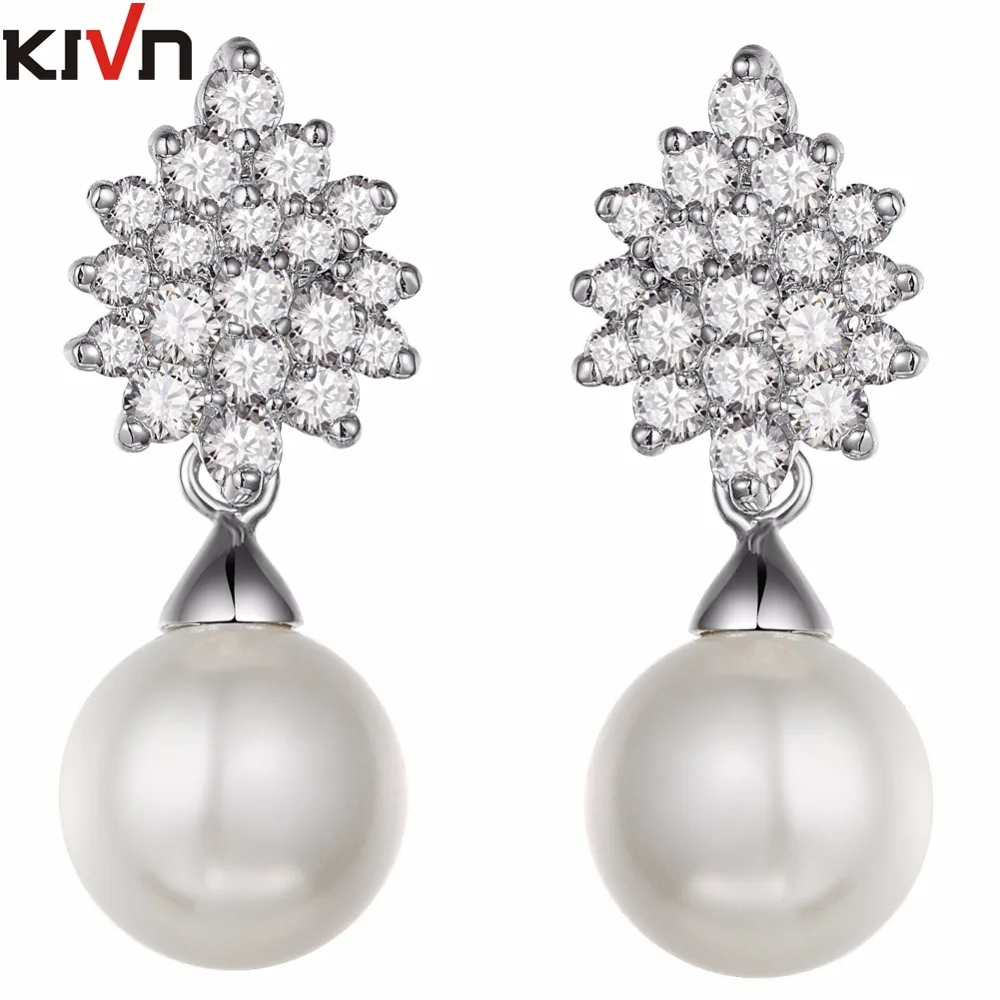 KIVN Jewelry Dangle CZ Cubic Zirconia Womens Girls Wedding Bridal Simulated Pearl Earrings Birthday Gifts 10pcs Lots Wholesale
KIVN Jewelry Dangle CZ Cubic Zirconia Womens Girls Wedding Bridal Simulated Pearl Earrings Birthday Gifts 10pcs Lots Wholesale