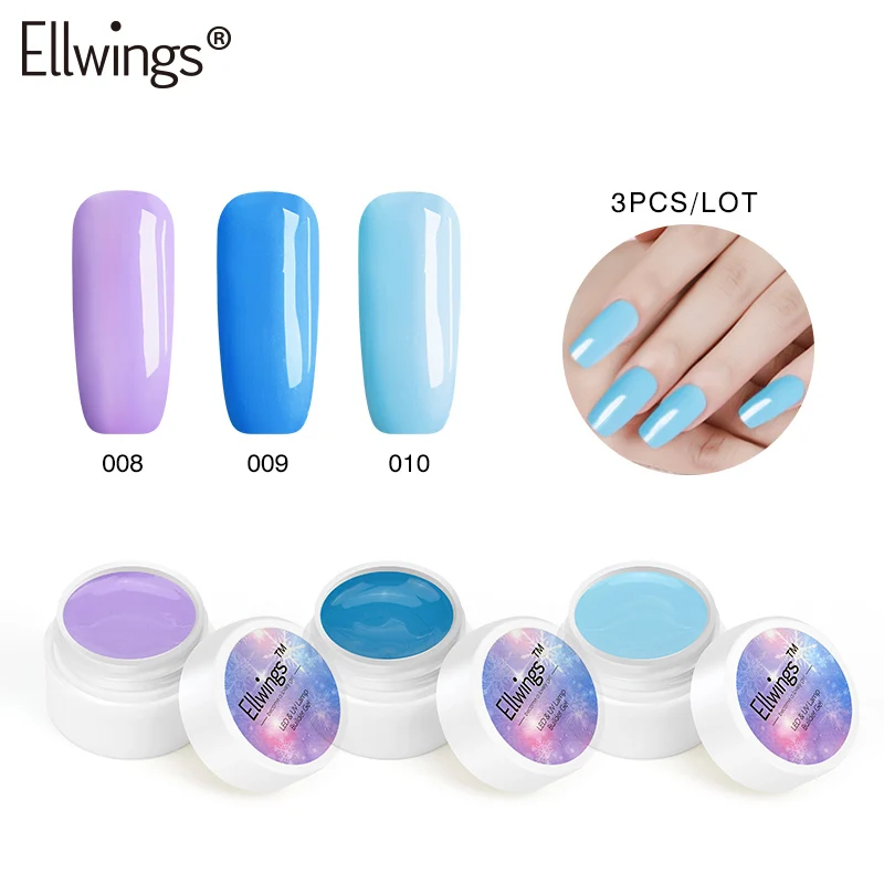 Ellwings 3 шт УФ гель для ногтей Лаки быстро сохнут палец наращивание полигель UV